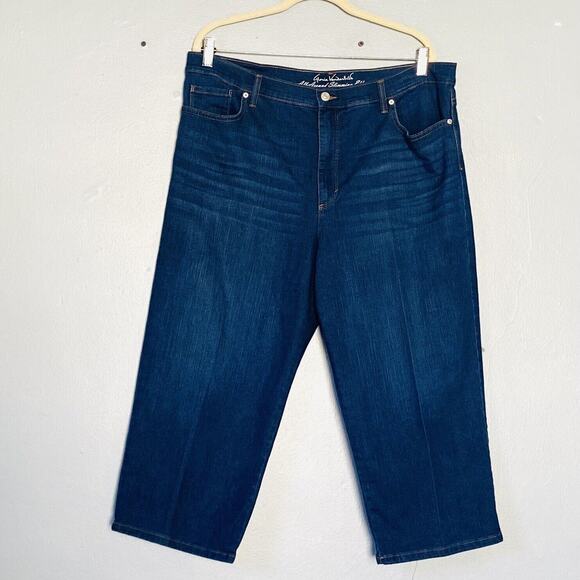Gloria Vanderbilt Capri Jeans Womens Plus Size 18 Amanda Blue Stretch Straight - Picture 1 of 8